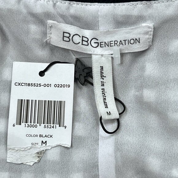 BCBGeneration Gingham Cropped Top Black White Size Medium - NWT - Picture 5 of 7